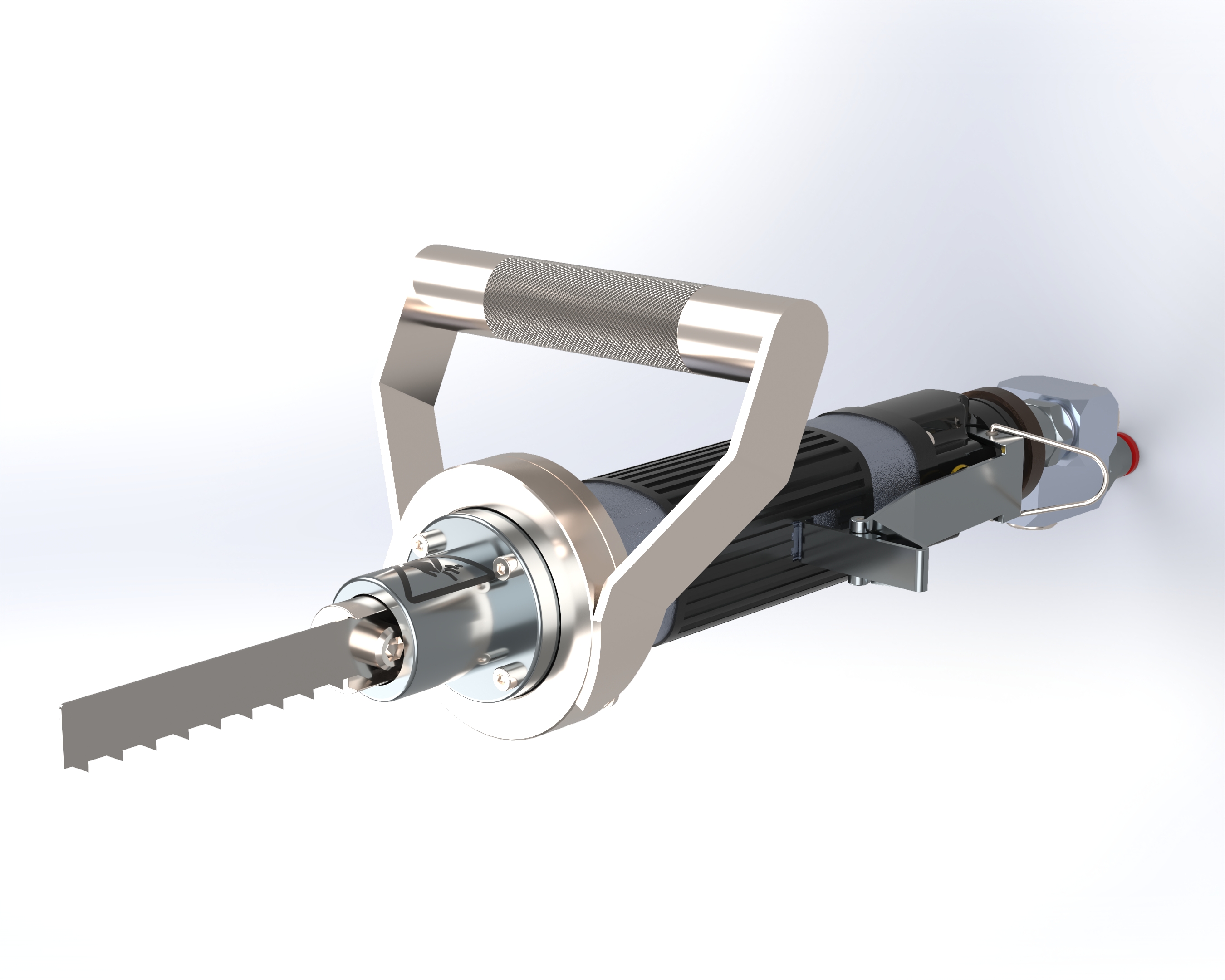 Sierra neumática FGS, render 3D detalle