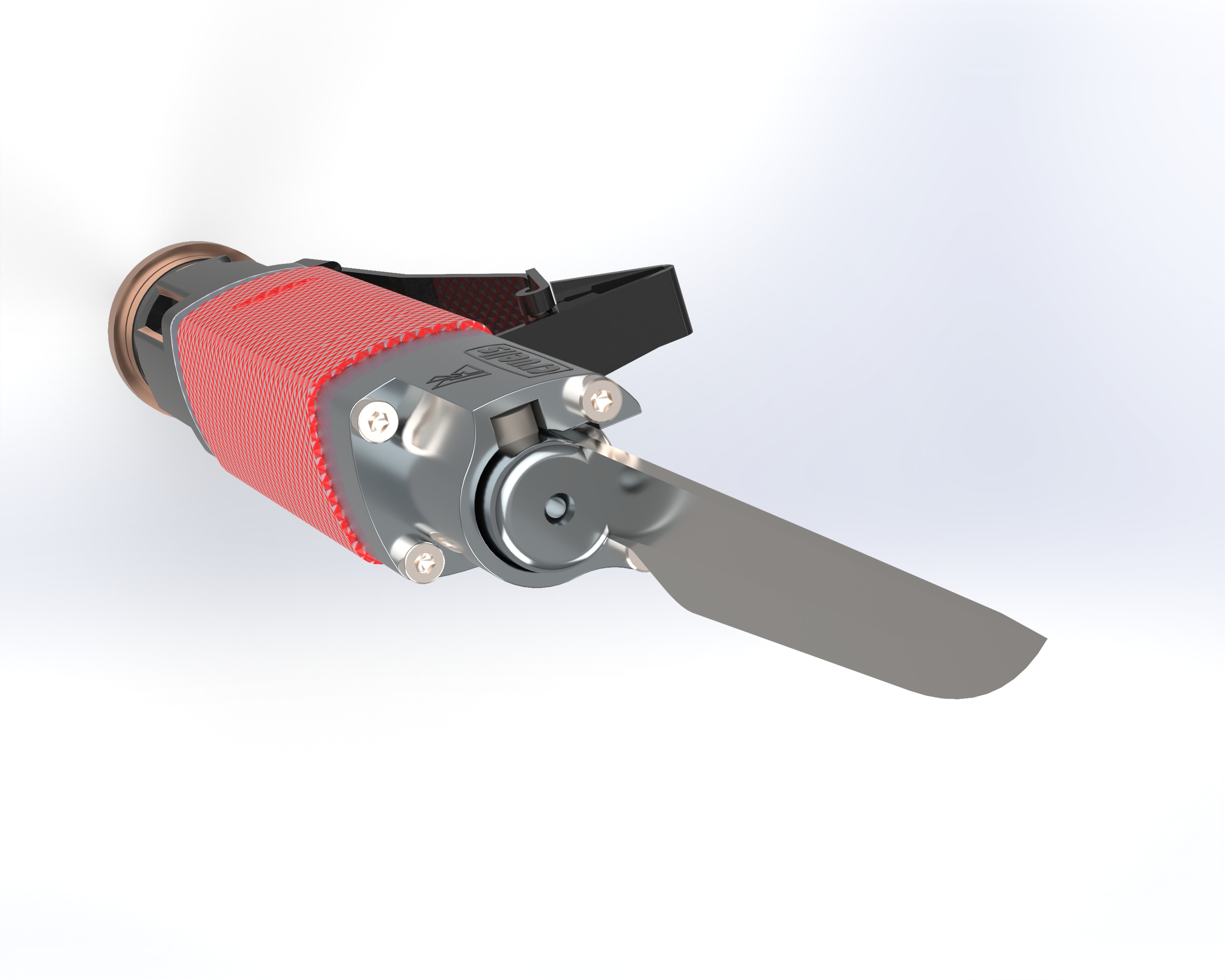 Cuchillo neumático HC Pequeño, render 3D detalle