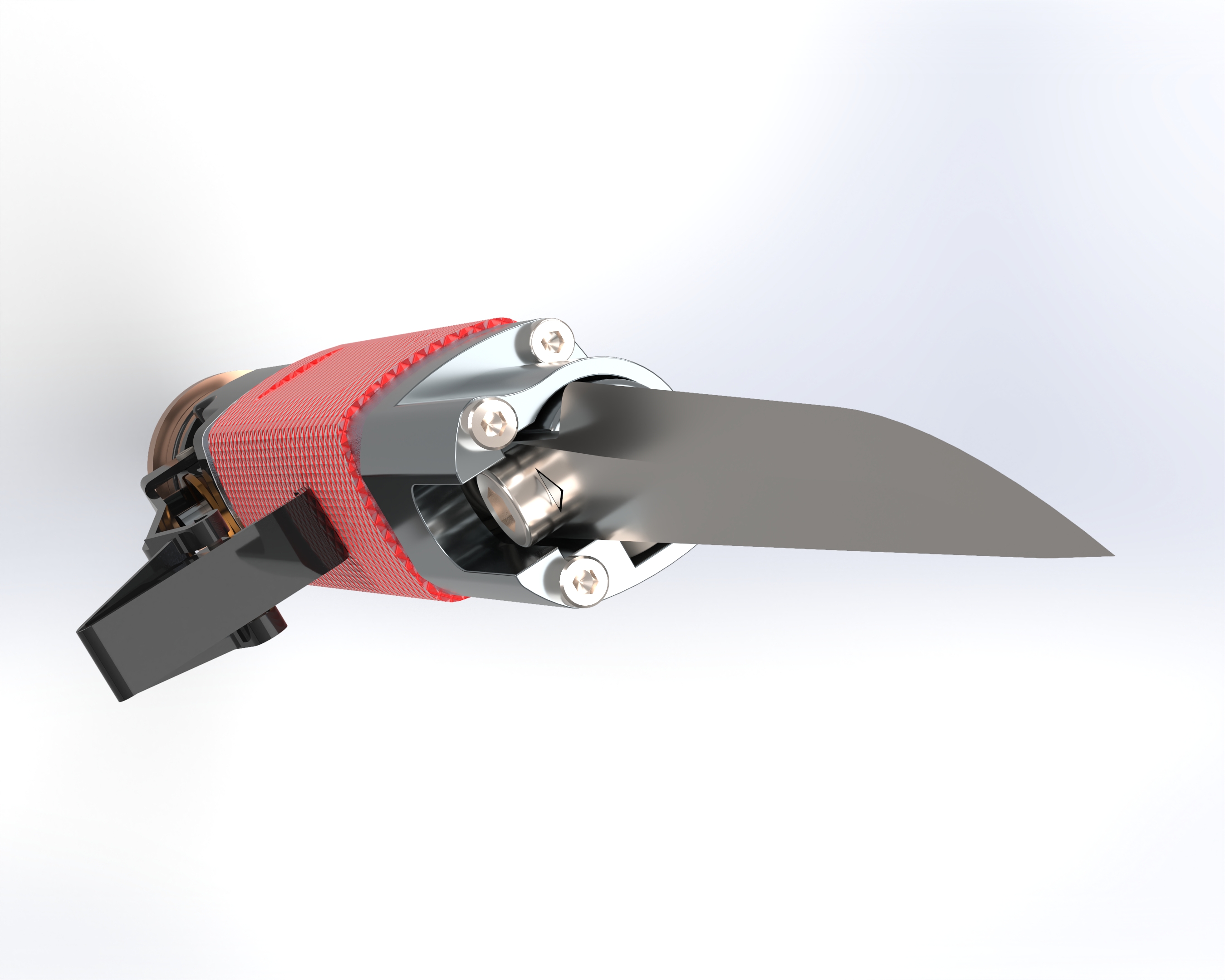 Cuchillo neumático HC Pequeño, render 3D vista lateral