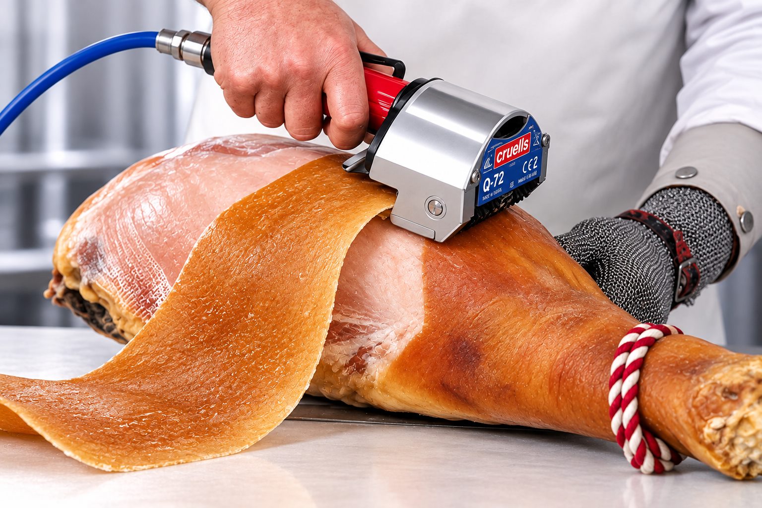 Descortezadora neumática CRUELLS Q-72 para jamón curado
