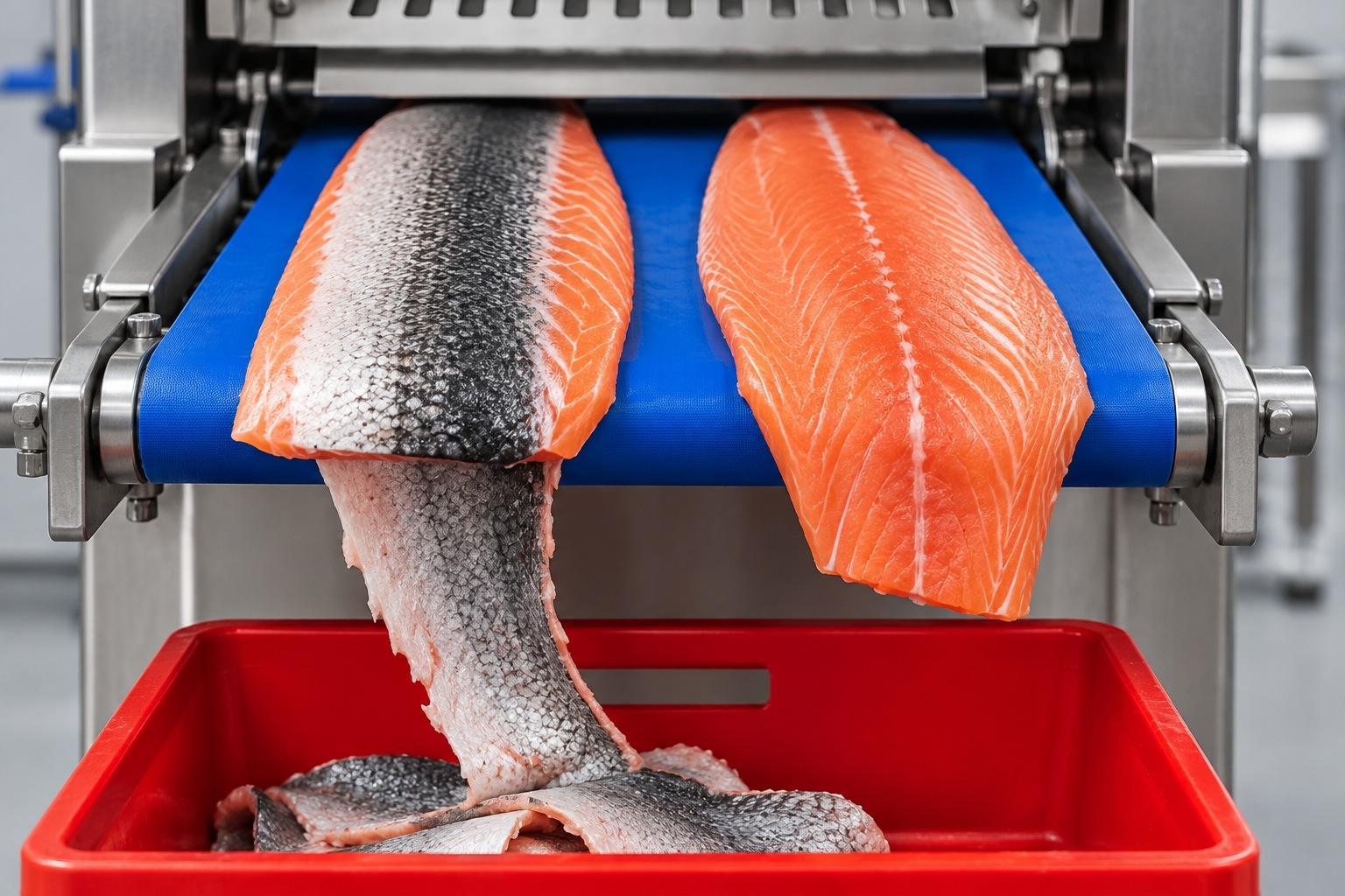 Solución NOCK CORTEX retirando la piel de un filete de salmón